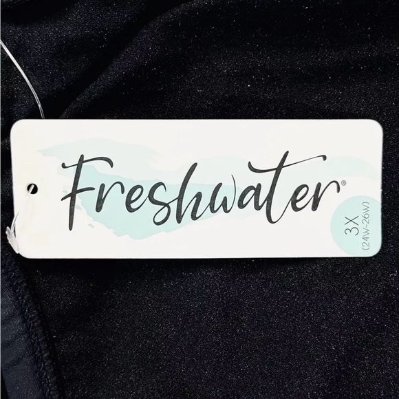 Freshwater Side-Tie Ruched Skirtini Womens Plus Sz 3X Black Swim Skirt NWT - Picture 11 of 15